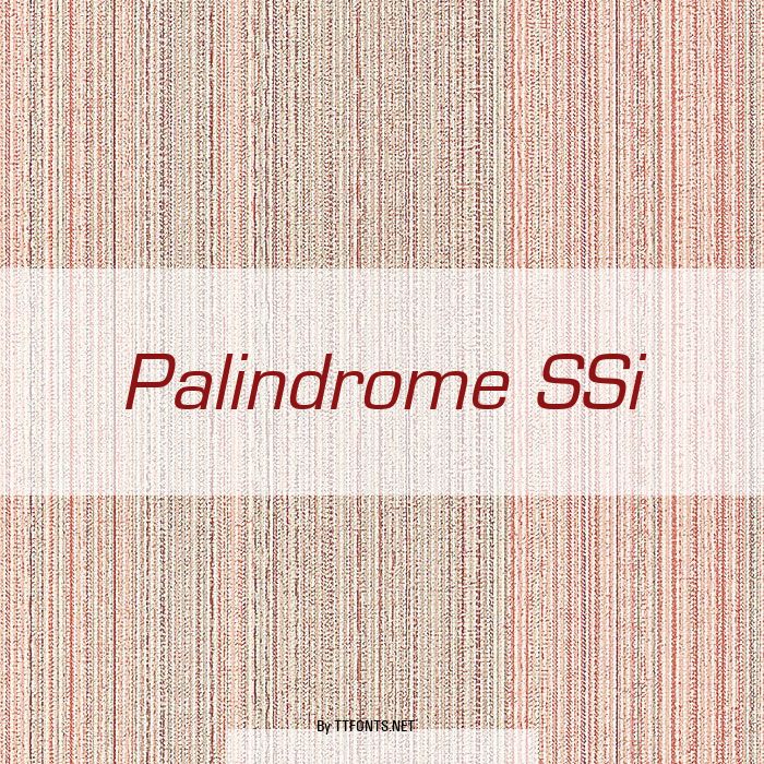 Palindrome SSi example